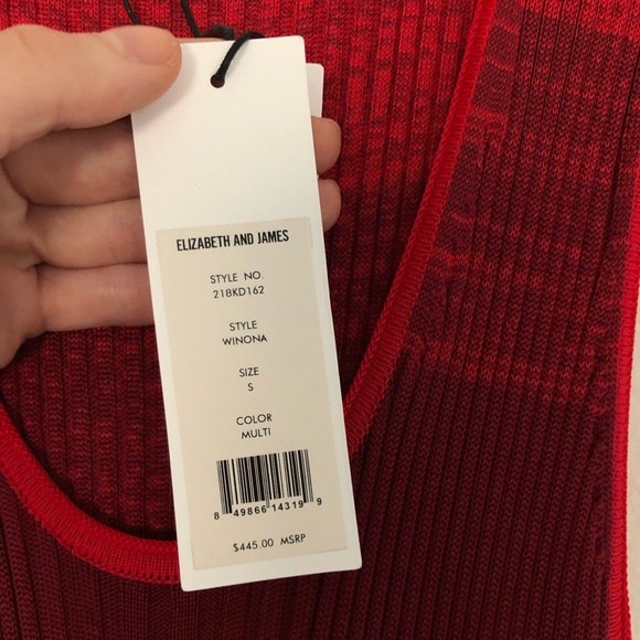 Elizabeth and James Red Blue Ombré Maxi Dress Sz S - Picture 5 of 8